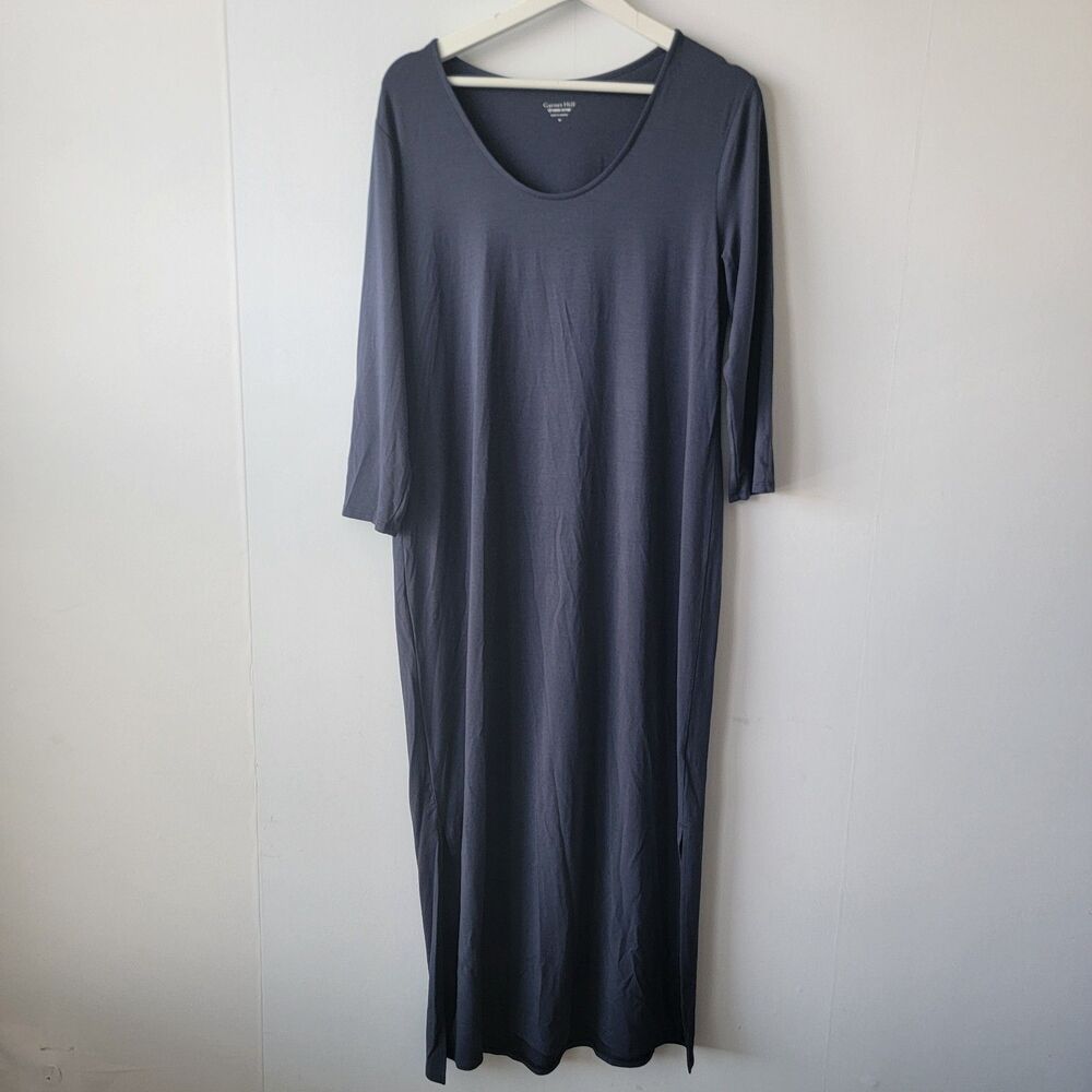 garnet hill womens Elora Knit Column Dress side M Side slits Midi